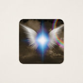 Witte engelen vleugels vierkante visitekaartjes (Achterkant)