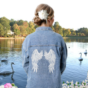 Witte engelenvleugels denim jacket