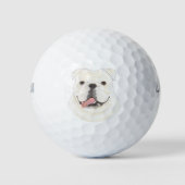 Witte Engelse Bulldog Golfballen (Voorkant)