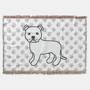 Witte Engelse Staffordshire Bull Terrier Hond Deken