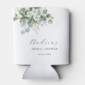 Witte Eucalyptus Bloem Bruiloftsdouche Favor Blikjeskoeler (Achterkant)