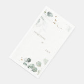 Witte Eucalyptus Elegance Gepersonaliseerde bruilo Servet (Hoek)