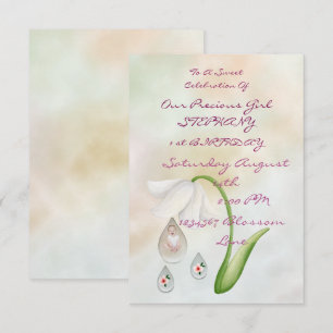 Witte Fairy druppeltjes 1 ste verjaardagskaart Kaart