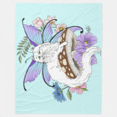 Witte Fairy Kat Paddestoel Fleece Deken (Voorkant)