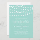 Witte Fairy Lights | Paarse afstudeerfeest Kaart (Voorkant / Achterkant)