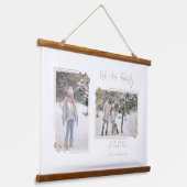 Witte Fancy Golden Minimalist Branches 2 Foto's Hangend Wandkleed (Gebogen)