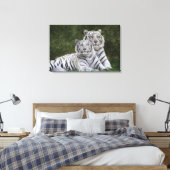 Witte fase, Bengal Tiger, Tigris Canvas Afdruk (Insitu (Slaapkamer))