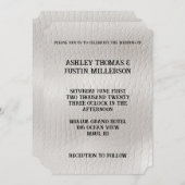 Witte Faux lederen bruiloft Kaart (Voorkant / Achterkant)