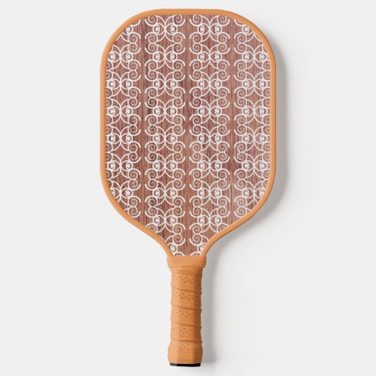 Witte  Faux Wood Pickleball Paddle (Achterkant)