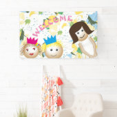 Witte fee, sprookje, bloemige botanische bloem spandoek (Insitu)