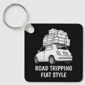 Witte Fiat Auto Sleutelhanger (Voorkant)