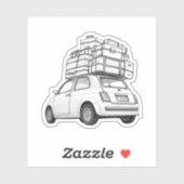 Witte Fiat Auto Sticker (Vel)