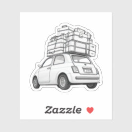 Witte Fiat Auto Sticker