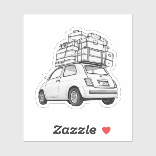 Witte Fiat Auto Sticker (Vel)