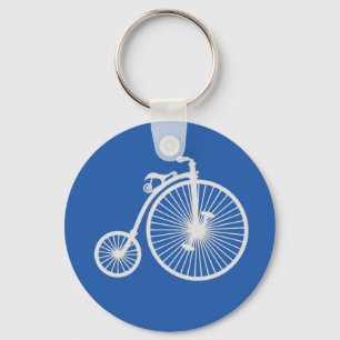 witte fiets op blauw sleutelhanger