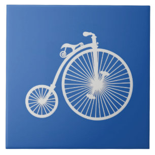  witte fiets op blauw tegeltje