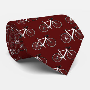 Witte fiets op maroon  stropdas