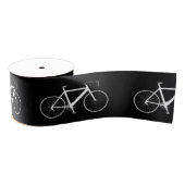 Witte fiets op zwart-wit lintje grosgrain lint (Spoel)