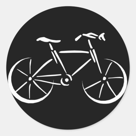 Witte Fiets Ronde Sticker (Voorkant)
