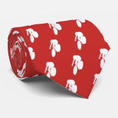 Witte fiets silhouet stropdas (Opgerold)