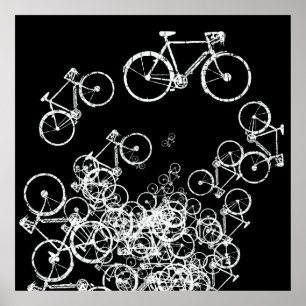 witte fietsen koel decor poster