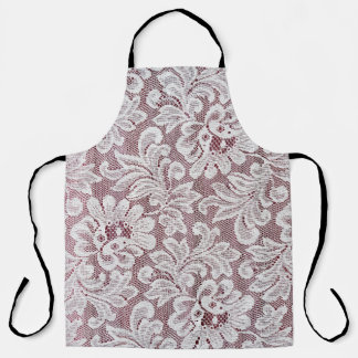 Witte, fijne elegante kant textuur met naadloze be schort