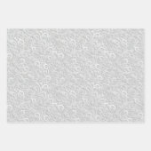 Witte Filigree Swirls Inpakpapier Vel (Voorkant 3)