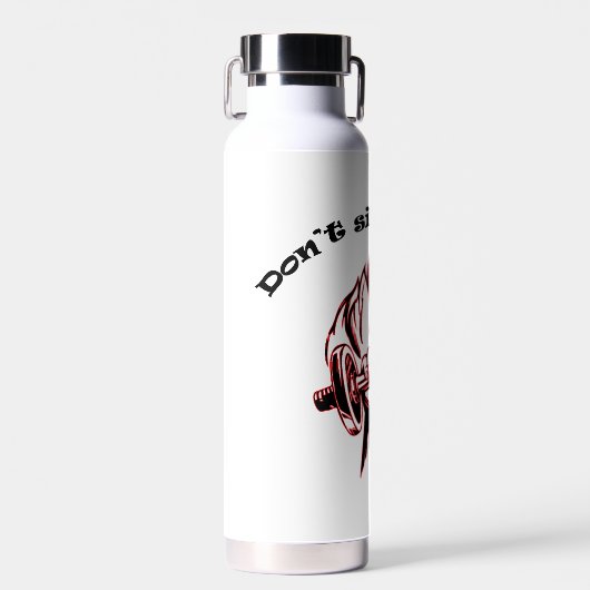 Witte fitness waterfles (Voorkant)