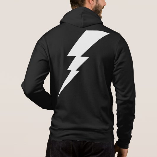 Witte Flash-bliksembolt Hoodie (Achterkant)