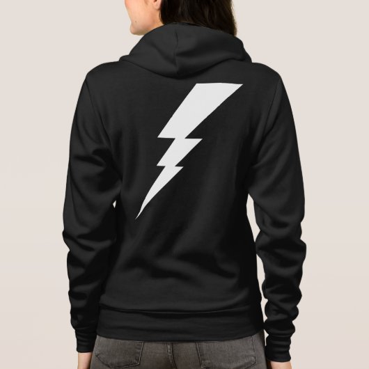 Witte Flash-bliksembolt Hoodie (Achterkant)