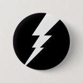 Witte Flash-bliksembolt Ronde Button 5,7 Cm (Voorkant)