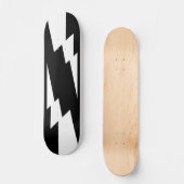 Witte Flash-bliksembolt Skateboard (Voorkant)