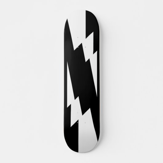 Witte Flash-bliksembolt Skateboard (Voorkant)
