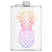 Witte flesje van Girly Faux Glitter Pineapple 8oz Heupfles (Voorkant)