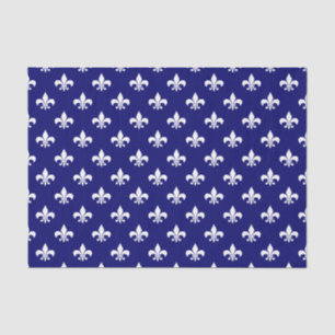 Witte Fleur-de-lis op donker marineblauw Tissuepapier
