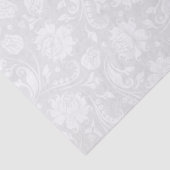 Witte Floral Damascus op lichte grijze achtergrond Tissuepapier (Detail)
