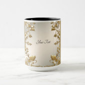 Witte Floral Goud Mok (Midden)