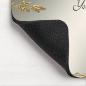 Witte Floral Goud  Mousepad Muismat (Hoek)