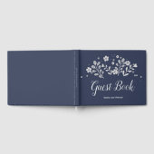 Witte Floral op blauw Gastenboek (Volledig)
