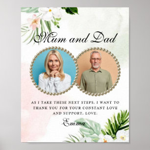 Witte Floral Parents of the Bride Gift Poster