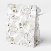 Witte Floral Swans Birds Elegant Wedding Bedankdoosjes (Achterkant)