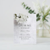 Witte florale bouquet bruiloft met uitzondering va aankondigingskaart (Staand voorkant)