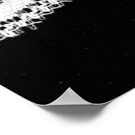 Witte florale kant op een zwarte achtergrond. poster (Hoek)