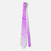 Witte florale paisley op lavender tot witte flauwt stropdas (Voorkant)