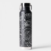 Witte  florale paisleypatroon waterflacon waterfles (Voorkant)