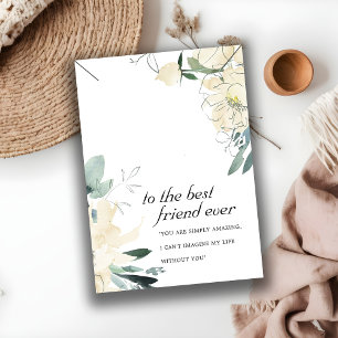 WITTE FLORALE VRIENDEN CADO HALSSNOER DISPLAYCARD PLAATSKAARTJE