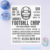 Witte Football Helmet, Football Camp Adverteren Flyer (Enkel)
