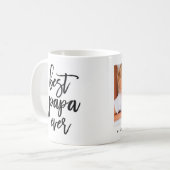 Witte foto Beste papa ooit handgeschreven script Koffiemok (Voorkant links)