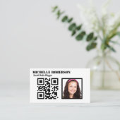 Witte foto en code reinigen visitekaartje (Staand voorkant)