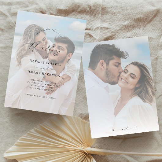 Witte foto overlay 2 vervaagde Afbeeldingen bruilo Kaart